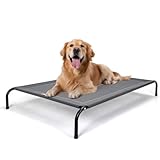 Nobleza Hundeliege Outdoor, Erhöhtes Hundebett Grosse Hunde, für Draußen Camping, Kühlendes Erhöhtes Hund Haustierbett, Haustierliege Waschbar und Robuster, Grau, XL, 137x90x20CM