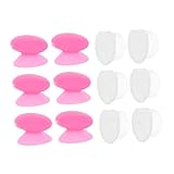 CALLARON 12Stücke Silikon Lippenbürsten Schutzkappen Verlust Lippenbürsten Abdeckungen Staubschutz Für Make Up Pinsel Halbschichtig Transparent Pfirsichrot