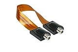 Good Connections® SAT Tür-/Fensterdurchführung - High-Quality, extrem flach - F-Kupplung an F-Kupplung - Gesamtlänge inkl. Stecker 53,5 cm, flexible Länge 44,5 cm