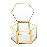 Beaupretty 1Stück Hexagon Schmuckkasten Legierung Transparente Aufbewahrungsbox Für Armbänder Kleine Objekte Schmuck Anzeige Box