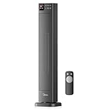 Midea NTH20-22GR(GR) Elektroheizung Keramik 2000W mit Thermostat & Fernbedienung, 76 cm, 3 Modi 24h-Timer, Überhitzungs- & Kippschutz, Sofortwärme für Büro Schlafzimmer
