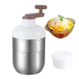 Générique Crushed Ice Maschine, manuelles Mahlwerk mit Kurbel | Schöpfer von Schneepüten aus Edelstahl tragbar | für Haus Küche Picknick Cocktails Granit