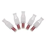 LABRIMP 5 Stück Kategorie 6 Gigabit Ethernet Kabel End Crimp Kabelstecker Stecker Ethernet Anschlüsse Rj 45 Durchgangsstecker Durchgang Rj 45 Anschlüsse Cat6 Stecker Weiß