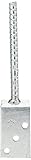 Alberts 213954 L-Pfostenträger | mit Betonanker aus Riffelstahl | feuerverzinkt | Breite 80 mm | Länge des Riffelstahl 200 mm