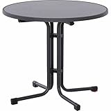Siena Garden Paco Klapptisch Ø 80 cm matt anthrazit Stahl/Melamin