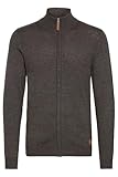 Blend BHNorman Herren Strickjacke Cardigan Feinstrick Pullover mit Stehkragen Reißverschluss Rippbündchen Baumwollmischung Regular fit, Größe:L, Farbe:Charcoal (70818)