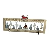 Limtula LED Beleuchtete Weihnachtsszene Countdowns Tragbare Holz Weihnachten Countdowns Ornament Mit LED Beleuchtung Und Baumkern