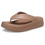 Crocs Damen Getaway Plateau Flip Flop, latte, 38/39 EU