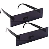 Party Dekoration Cosplay Gläser, 2D Anime rechteckige Sonnenbrille, 2 Stück, schwarz