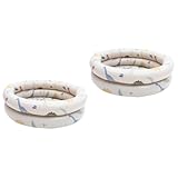 VICASKY 2St -Rundschwimmbecken -Schwimmbecken Babybecken Pools Überdachung kinderplanschbecken plantschbecken Kind swmming Pool Schwimmbad Babybadebecken PVC Beige
