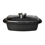 Universalbräter 6 L Aluguss Bräter mit Deckel Antihaftbeschichtung Schmortopf Induktionsgeeignet Schmorpfanne Gänsebräter Bratentopf Entenbräter