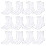 Jeayita 12 Parr Socken Jungen & Mädchen Kinder Baumwolle Kindersocken Sportsocken Tennissocken Schulkind Socken
