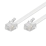 Goobay 93063 Modularanschlusskabel 10 Meter, Weiß - RJ11/RJ14-Stecker (6P4C) auf RJ11/RJ14-Stecker (6P4C)