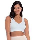 MAGIC Bodyfashion Damen Komfort BH Bio-Bambus, nahtloser und atmungsaktiver BH für Frauen, kabelloser Bustier Pull On BH mit abnehmbaren Pads, drahtloser BH perfekt für Yoga BH, weiches Blau, hellblau