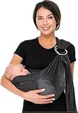 CUBY Baby-Tragetasche, Baby-Tragetuch von Neugeborenen, Doppelring, schnell trocknend, Netzstoff, Kleinkindtrage, atmungsaktiv, verstellbar, leicht zu tragen, bequeme Schultergurte für Neugeborene