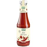 Byodo Hot Ketchup 3er Pack (3 x 500 ml Glas) - Scharfer Bio Ketchup, Vegan, Glutenfrei, Ohne Künstliche Zusatzstoffe - Ideal für Grill & BBQ