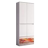 trendteam smart living - Garderobenschrank Schrank - Garderobe - Mirror - Aufbaumaß (BxHxT) 74 x 191 x 34 cm - Farbe Weiß - 171815501