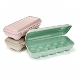 meberg PF114121 Eierbox für 10 Eier 3er Set Kunststoff BPA frei Eier-Transportbox stapelbare Eieraufbewahrung Aufbewahrungsbox Eierbehälter für Kühlschrank