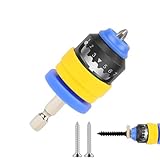 yakermur Magnetischer Bit Halter - 7-stufig verstellbarer Bithalter Verlängerung mit Schraubtiefeneinstellung,Magnetischer Positionierungsadapter Mit Sechskant-Schaft Für Bohren Elektrowerkzeug