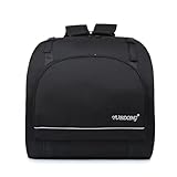 REIJAX Rucksack Akkordeontasche aus Oxford-Stoff für Akkordeon, Gepolsterte Akkordeon Koffer Gigbag Rucksack mit Schultergurte, Zubehör Tasche, Unisex Instrument Tragetasche-Black||48/60/72 bass