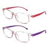Husalsea Blaulichtfilter Brille Licht Brille, Anti Blaues Licht Brille Gaming-Brille Computer-Bildschirm Handeln, Verhindern, Dass Kinder Brillen Müdigkeit Blockieren Blaues Licht Brille (Rosa Lila)