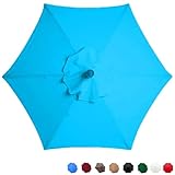 Patio Sonnenschirm Ersatzabdeckung, Gartenschirm Ersatz-Schirmstoff, Outdoor Sonnenschirm Ersatz Baldachin Abdeckung, Für Hinterhof, Garten, Pool, Strand ( Color : Light blue , Size : (6Rib)2m/78in )