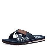 s.Oliver Herren Pantoletten mit Kreuzriemen Flach, Blau (Navy), 42 EU