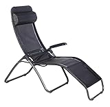 OUTLIV. Bäderliege Brada aus pulverbeschichtetem Stahl und Suntex, Outdoorstoff, ergonomisch, zusammenklappbar, bis 120 kg, Relaxliege in Anthrazit