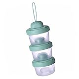 JOINPAYA 1 Stück 3 Milchpulverbox Babynahrungspulver Babynahrungsbehälter 3 Schichten Milchpulverbehälter 3 Fächer Snackbehälter Reisemilchpulverbehälter Babynahrung Organizer Tpe Grün