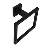 Homoyoyo Mattschwarzer Handtuchring aus Edelstahl Quadratischer Wandhalter Rostfrei Platzsparend Belastbar Leicht zu Reinigen Modernes Badzubehör für Effiziente Handtuchaufbewahrung