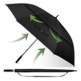 TECKNET Regenschirm Groß XXL,Golfschirm 68 Inch,regenschirm sturmfest Doppelt Überdachung Belüftet,Groß Stockschirm automatisches Öffnen mit EVA-Griff,Stockschirm für Damen und Herren
