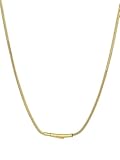 FOCALOOK Kette Damen Schlangenkette Gold Panzerkette ohne Anhänger 2mm Schlangen Halskette Edelstahl 40cm Herrenkette Damenkette mit Drehverschluss Goldkette