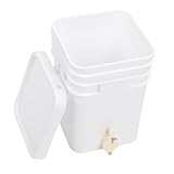 Alomejor Quadratischer 20-Liter-Honigeimer aus Kunststoff mit Sicherem Deckel und Honigtor für die Imkerei, Praktischer Honigextraktionsbehälter für Anfänger und Professionelle Imker