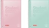 BRUNNEN Collegeblock Premium Student „Pastell“ | A4, Lineatur 27, 80 Blatt, sortiert