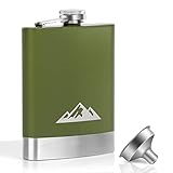 KWANITHINK Edelstahl Flachmann 8oz/227ml Mit Trichter - Whisky Hip Flask, Geschenk für Männer, Outdoor für Wandern, Hochzeit, Camping, Klettern, Picknick