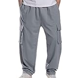 Generisch Jogginghose Herren Baumwolle Trainingshose Slim Fit Freizeithose Sporthose mit Reissverschluss Herren Hose Jogger Chino Baggy Track Pants Men Jogginghose Weiss Herren