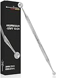 SCHWERTKRONE® Akupressurstift [PREMIUM ROSTFREIER EDELSTAHL] - Akupunkturstift Narbenstift - Narbenstick Akupressur Stift - Akupressur Akupunktur - Profi Stab (3/7 mm Akupunkturstäbchen)