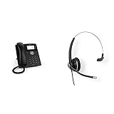 Snom D717 + A100M VoIP SIP IP Phone SOHO bunde with A100M Monaural Headset 300° Flexible Boom, Passive Noise Cancelling Microphone, Superior Wideband Sound Thanks to Optimised Speaker Tuning