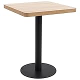 vidaXL Bistrotisch für 2 Personen Bartisch Bartresen Stehtisch Esstisch Tisch Tresentisch Küchentisch Partytisch Hellbraun 60x60cm MDF