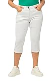 Ulla Popken, Damen, große Größen, Capri Jeans Sarah, schmale 5-Pocket-Form, Saumschlitz