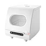 Mini Geschirrspüler 800W360° drehbaren Wasserstrahl freistehender Tischgeschirrspüler mit 2Spülmodi Desinfektions- und Selbstreinigungsfunktionen Geräuscharm Spülmaschine Maximaler Wasserverbrauch 5L
