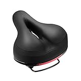 ECXTOP Bequemer Fahrradsitz Fahrradsattel Verdickung des Memory Foam Wasserdichter Ersatzleder Fahrradsattel auf Ihrem Mountainbike für Frauen und Männer mit großem Boden