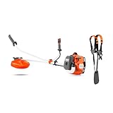 Husqvarna 122R Benzin-Rasentrimmer - 21,7cm³ 2-Takt Freischneider, 43 cm Schnittbreite, Tap 'n Go Kopf, Smart Start®, mit Doppelgurt