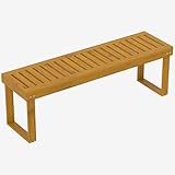 Outsunny 2-Sitzer Gartenbank, wetterfest Sitzbank aus Holz, 300kg Belastbar Parkbank mit Latten-Sitz, Gartenmöbel, Balkonbank für Garten, Balkon, Terrasse Park, Hof, Veranda 128 x 51 x 73 cm, Teak