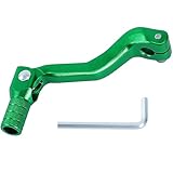 Tunejoy Schalthebel Klappbar für Motorrad Klappschalthebel aus Aluminium für Geländemotorräder ATV Motocross Dirtbike Pitbike 119x52mm Grün