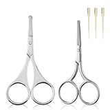 2 Stück Nasenhaarschere und 3 Nasenhaarschneider mit KammzähnenNasenschere Edelstahl Nasenhaar Schere Universal Runder Spitze Nasenhaar Schere Geeignet für Haare Wimpern Bart und Nase