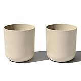 Veradek Runde Lima Pflanztöpfe für den Innen- und Außenbereich | aus Kunststoff - Betonmischung mit Drainagelöchern | perfekt für kleine bis große Sukkulenten, Blumen, moderne Zimmerpflanzen