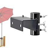 Sonnenschirmhalter Balkongeländer, Metall Sonnenschirm Halterung Balkon, Schirmhalterung Balkongeländer, Flexibel Montierbar Schirmständer für Garten Terrasse Balkon Geländer (Vertikale)