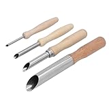 MaoNativey 4X Keramik-Lochschneider aus Edelstahl - Rundloch Former für Ton & Lehm - Mit Holzgriff für Töpferwerkstatt, Skulpturen & Handarbeit