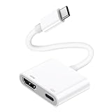 USB-C auf HDMI Adapter, 4K Typ-C auf HDMI Adapter with 100W Charging HD Video Audio Sync Bildschirmkonverter AV Adapter für iPhone 16/15 Series iPad MacBook, Mehr USB-C Phones Tablet Laptop usw